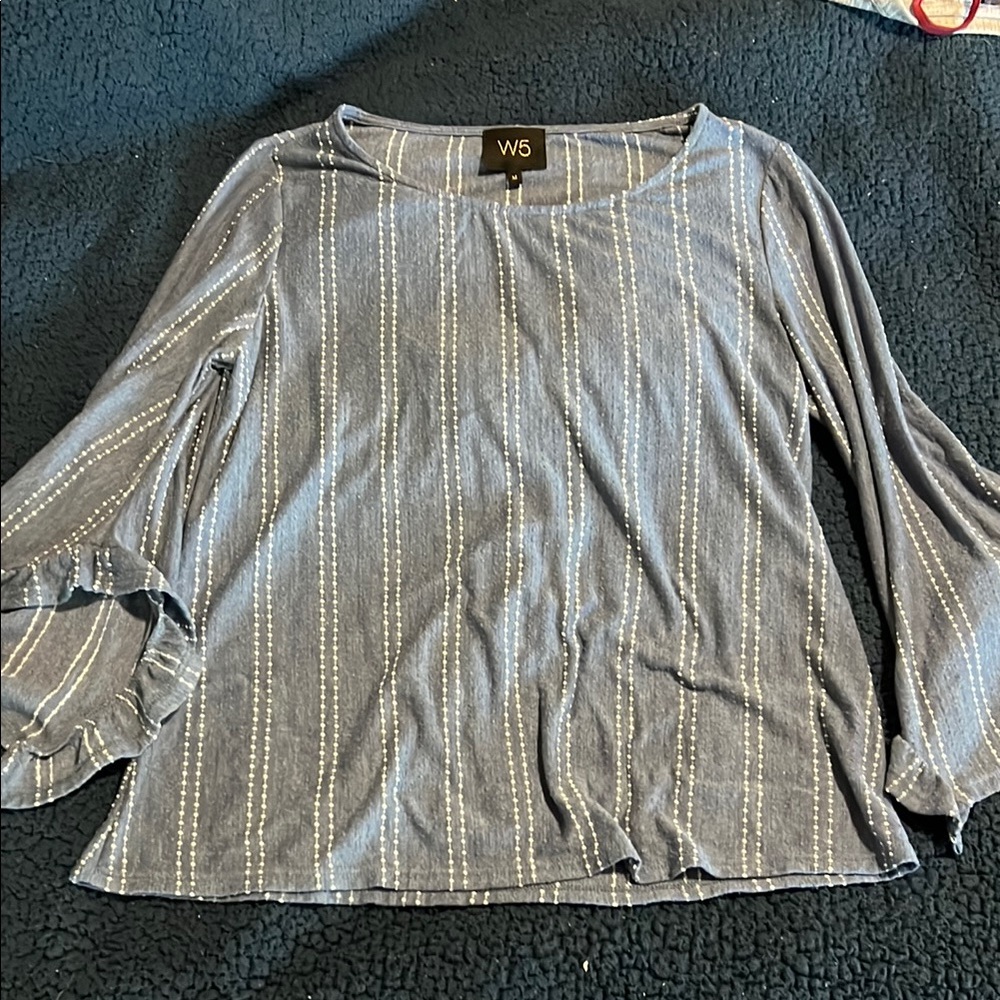 W5 Blue Striped Women's Top